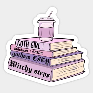 Books and coffee l Book bookworm Sticker